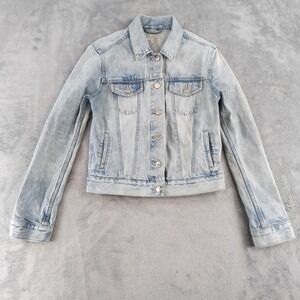 Gap 1969 Jacket Womens XS Light Wash Denim Blue Trucker Jean Button Front‎